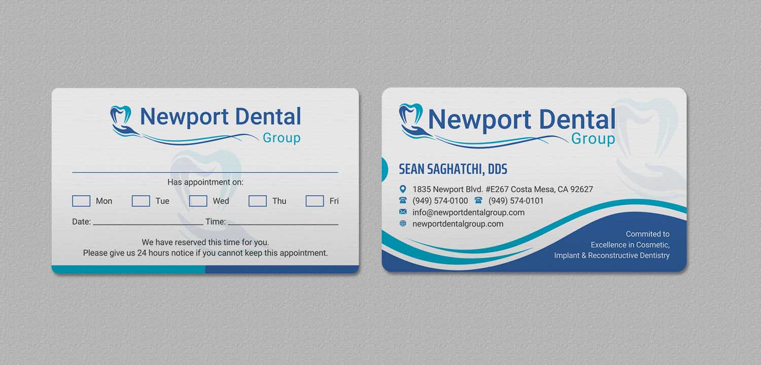 Business Card Design by INDIAN_Ashok for Newport Dental Group | Design #24696420