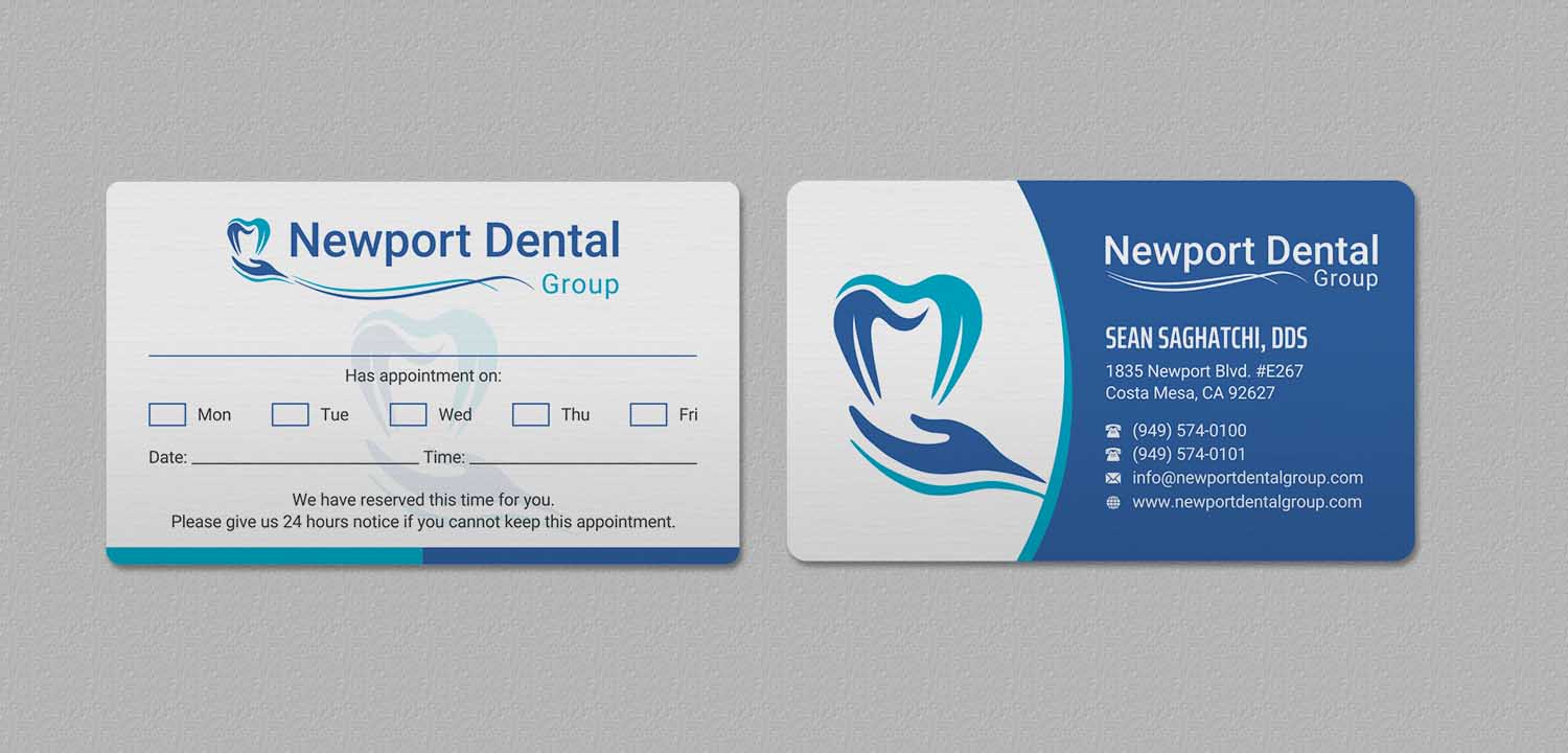 Diseño de Tarjeta de Presentación por INDIAN_Ashok para Newport Dental Group | Diseño #24696422