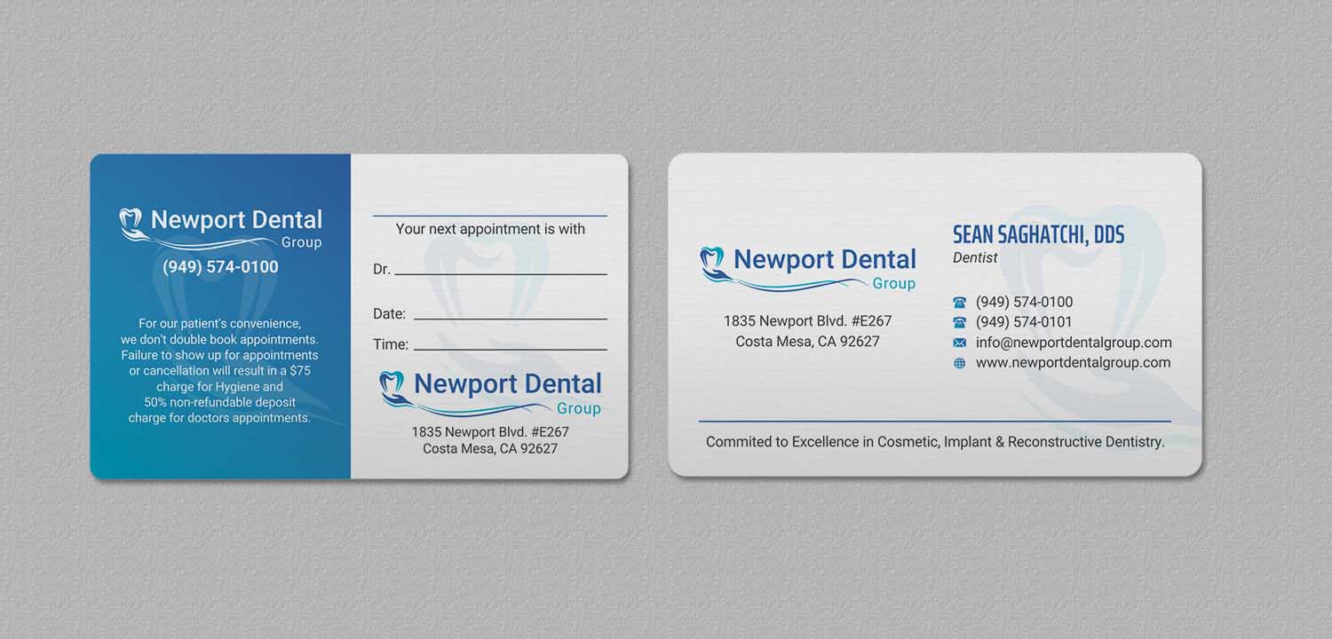 Business Card Design by INDIAN_Ashok for Newport Dental Group | Design #24696423