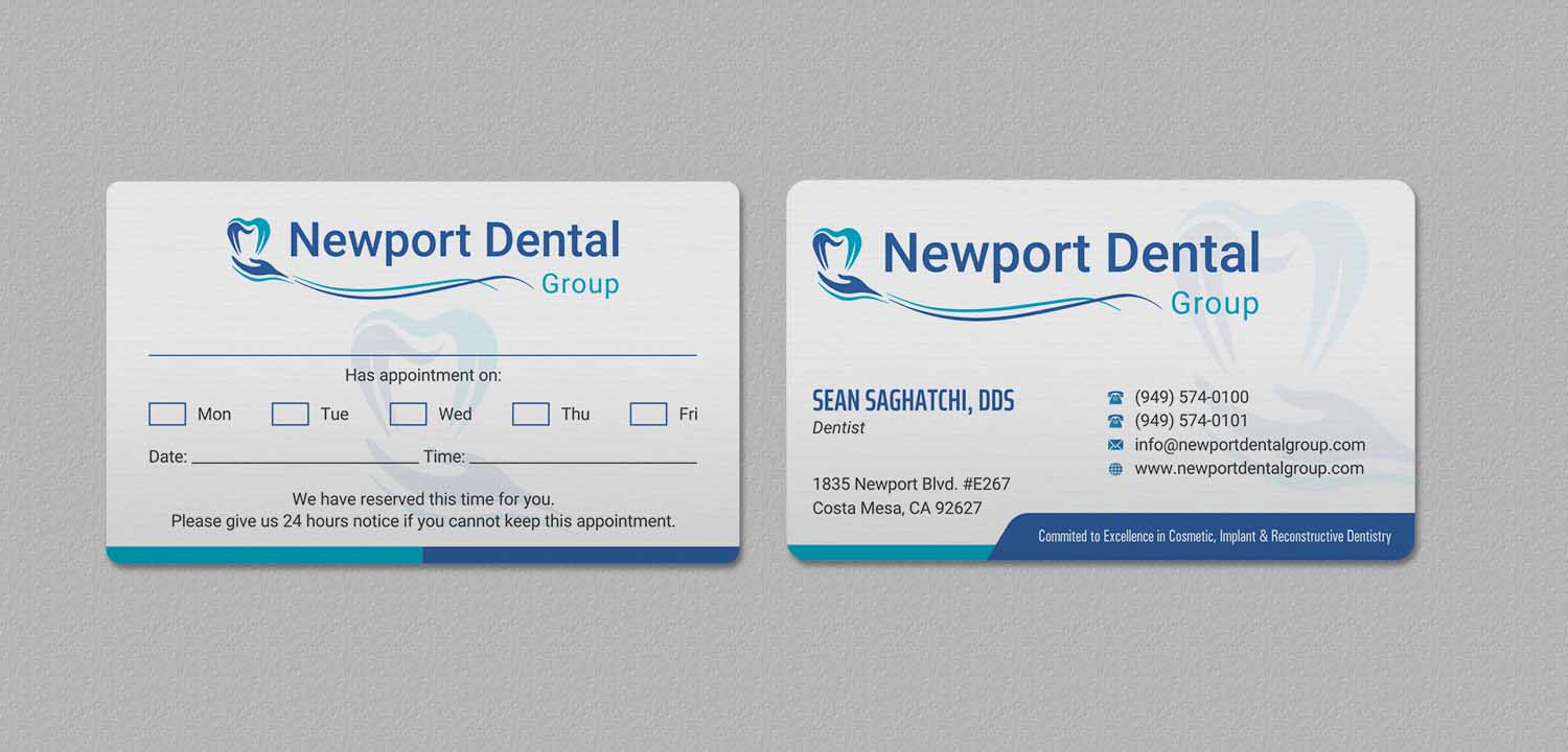 Business Card Design by INDIAN_Ashok for Newport Dental Group | Design #24696424