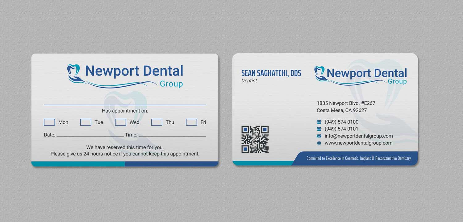 Business Card Design by INDIAN_Ashok for Newport Dental Group | Design #24696425