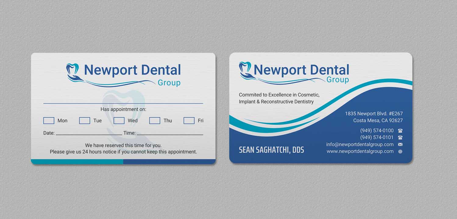 Business Card Design by INDIAN_Ashok for Newport Dental Group | Design #24696429