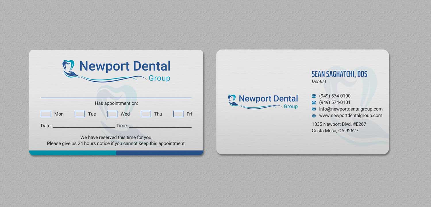Business Card Design by INDIAN_Ashok for Newport Dental Group | Design #24696430