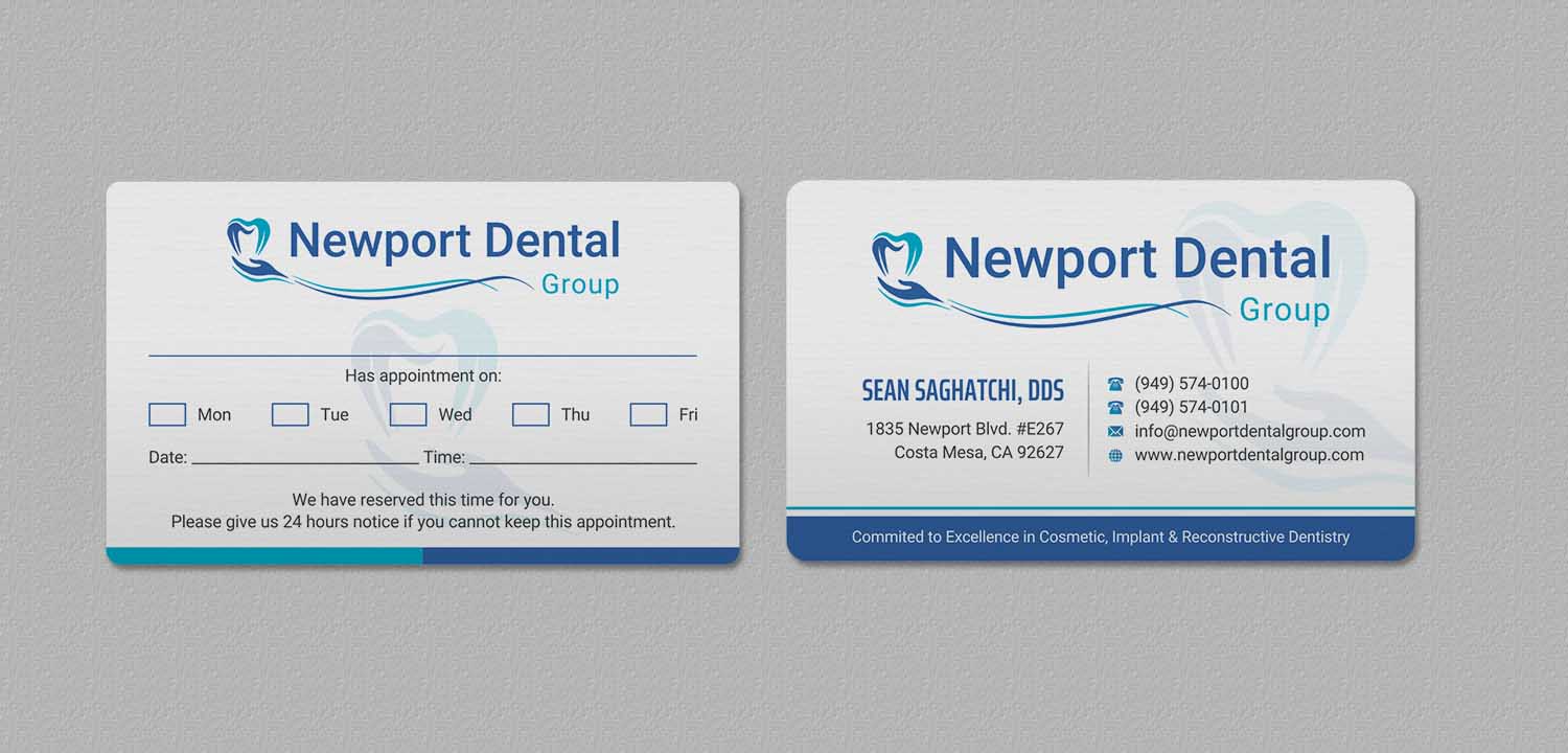 Business Card Design by INDIAN_Ashok for Newport Dental Group | Design #24696431