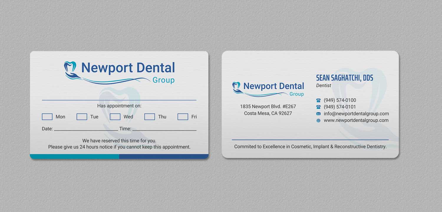 Business Card Design by INDIAN_Ashok for Newport Dental Group | Design #24696432