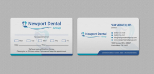 Business Card Design by INDIAN_Ashok for Newport Dental Group | Design: #24696434