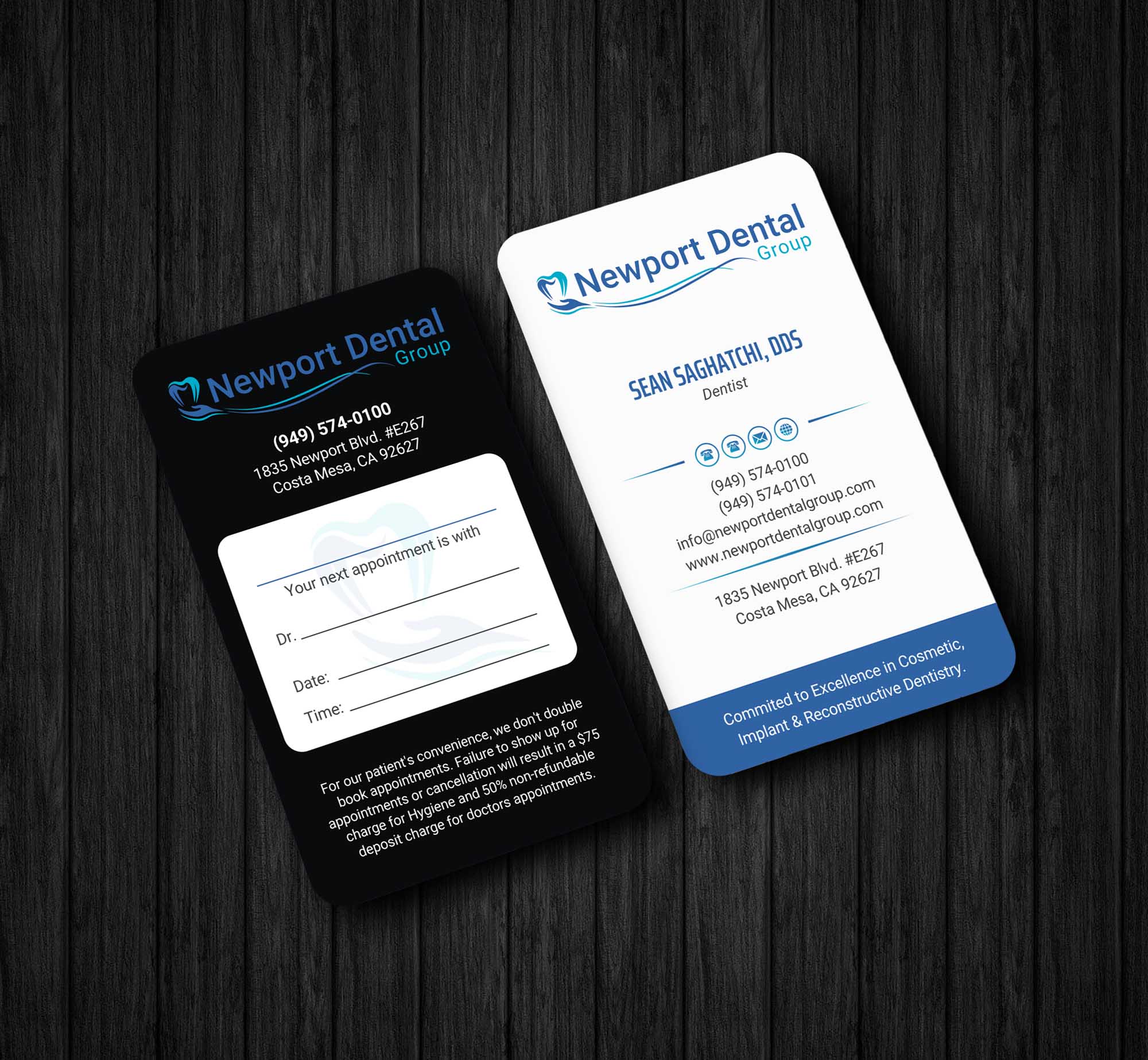 Business Card Design by INDIAN_Ashok for Newport Dental Group | Design #24696587