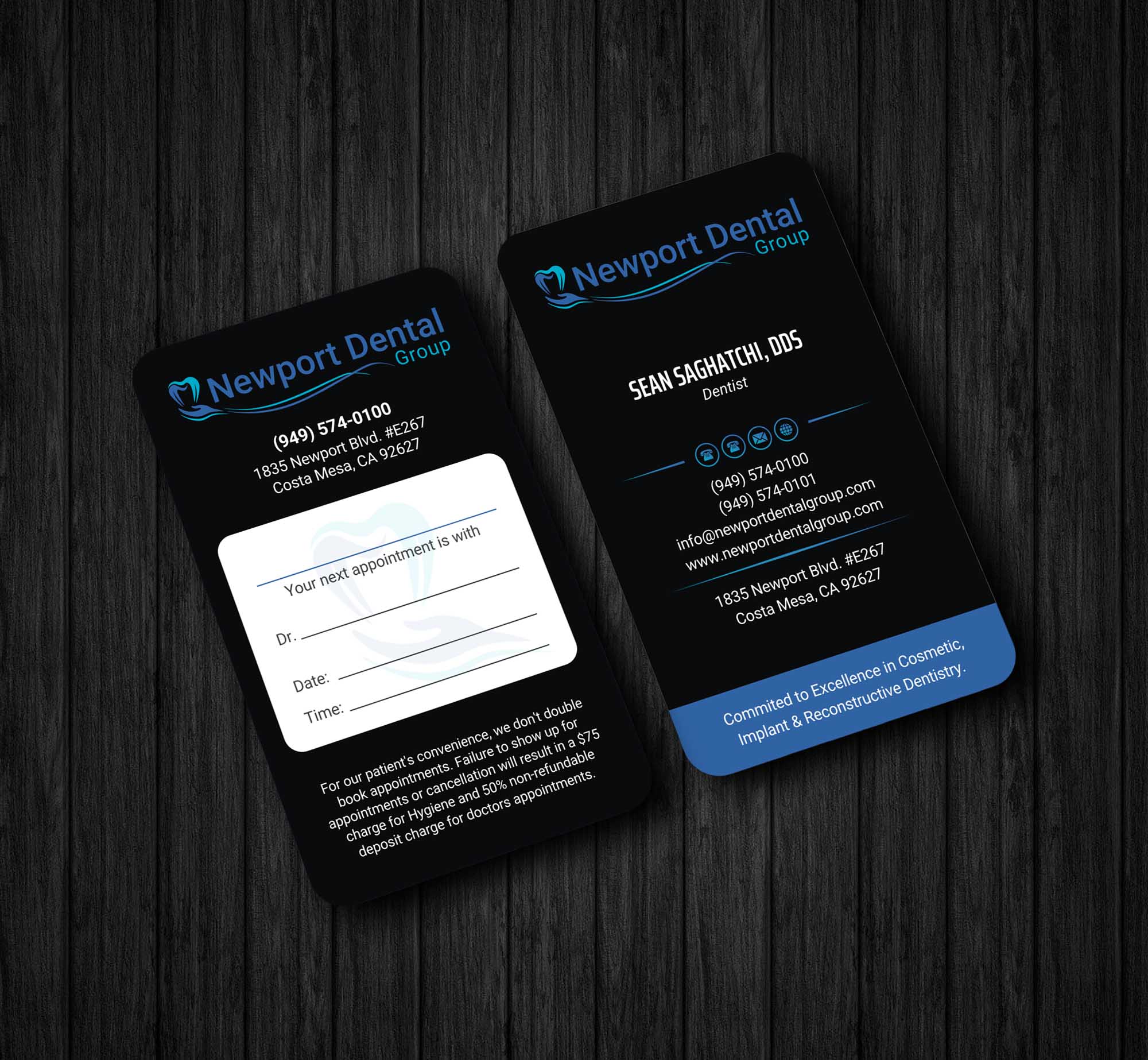 Business Card Design by INDIAN_Ashok for Newport Dental Group | Design #24696588
