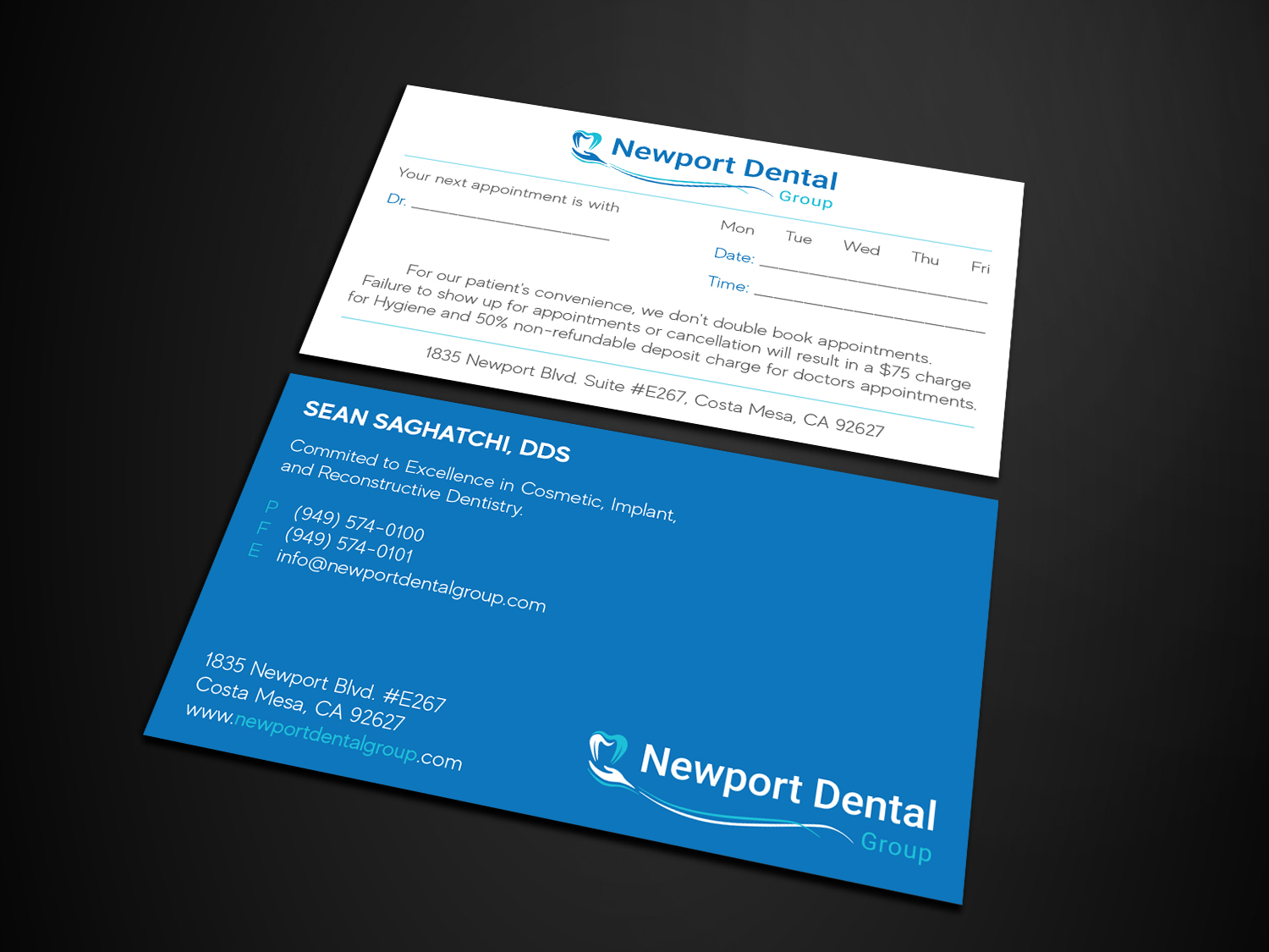 Business Card Design by Verified artistry (Design garden) for Newport Dental Group | Design #24695412