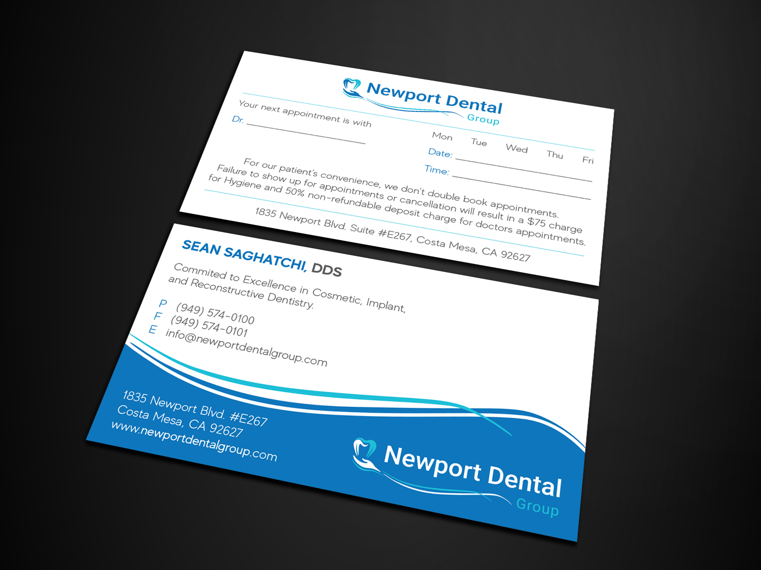 Business Card Design by Verified artistry (Design garden) for Newport Dental Group | Design #24695414