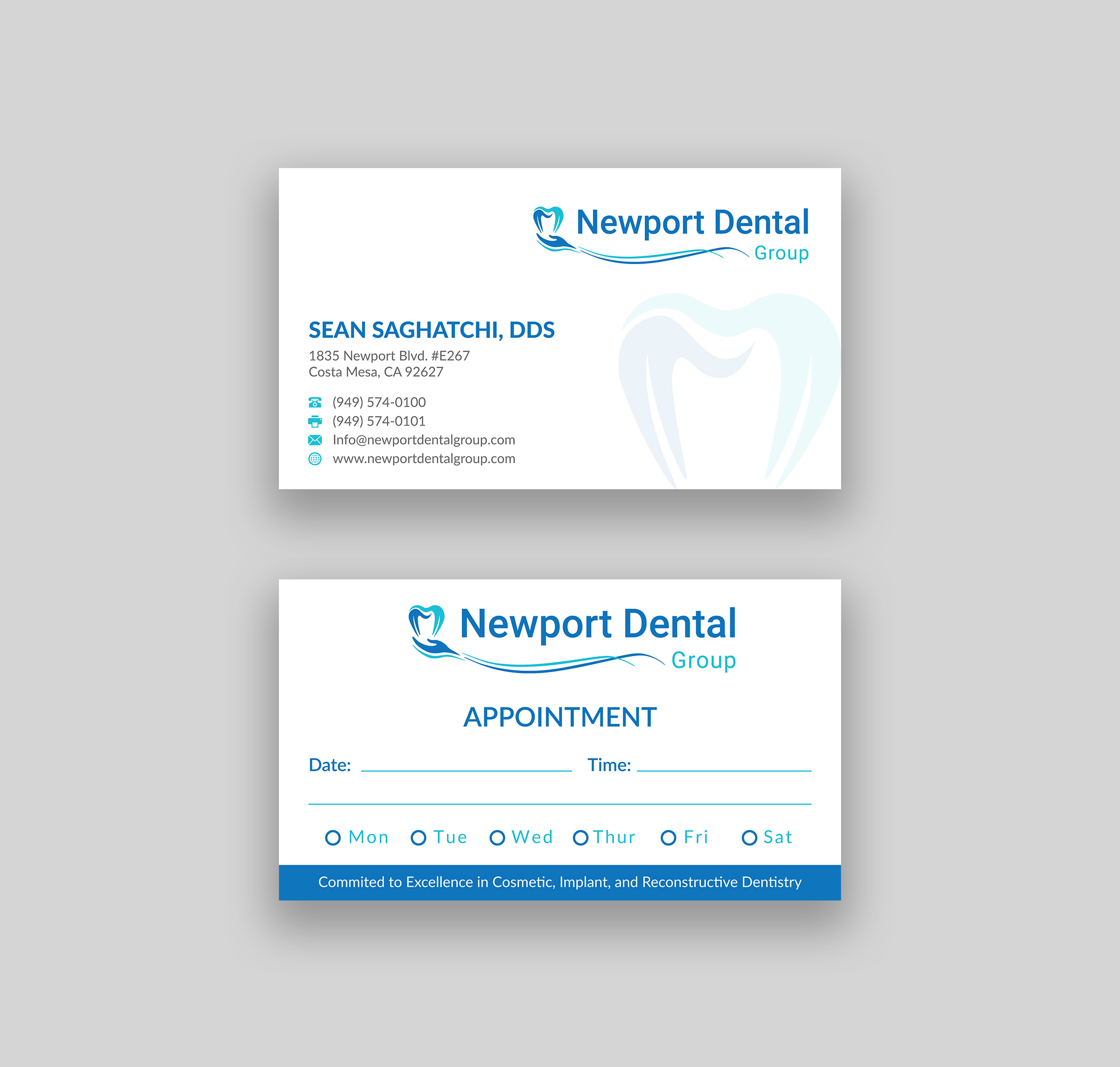 Business Card Design by Musa. A for Newport Dental Group | Design #24695307
