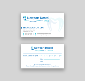 Business Card Design by Musa. A for Newport Dental Group | Design: #24695308