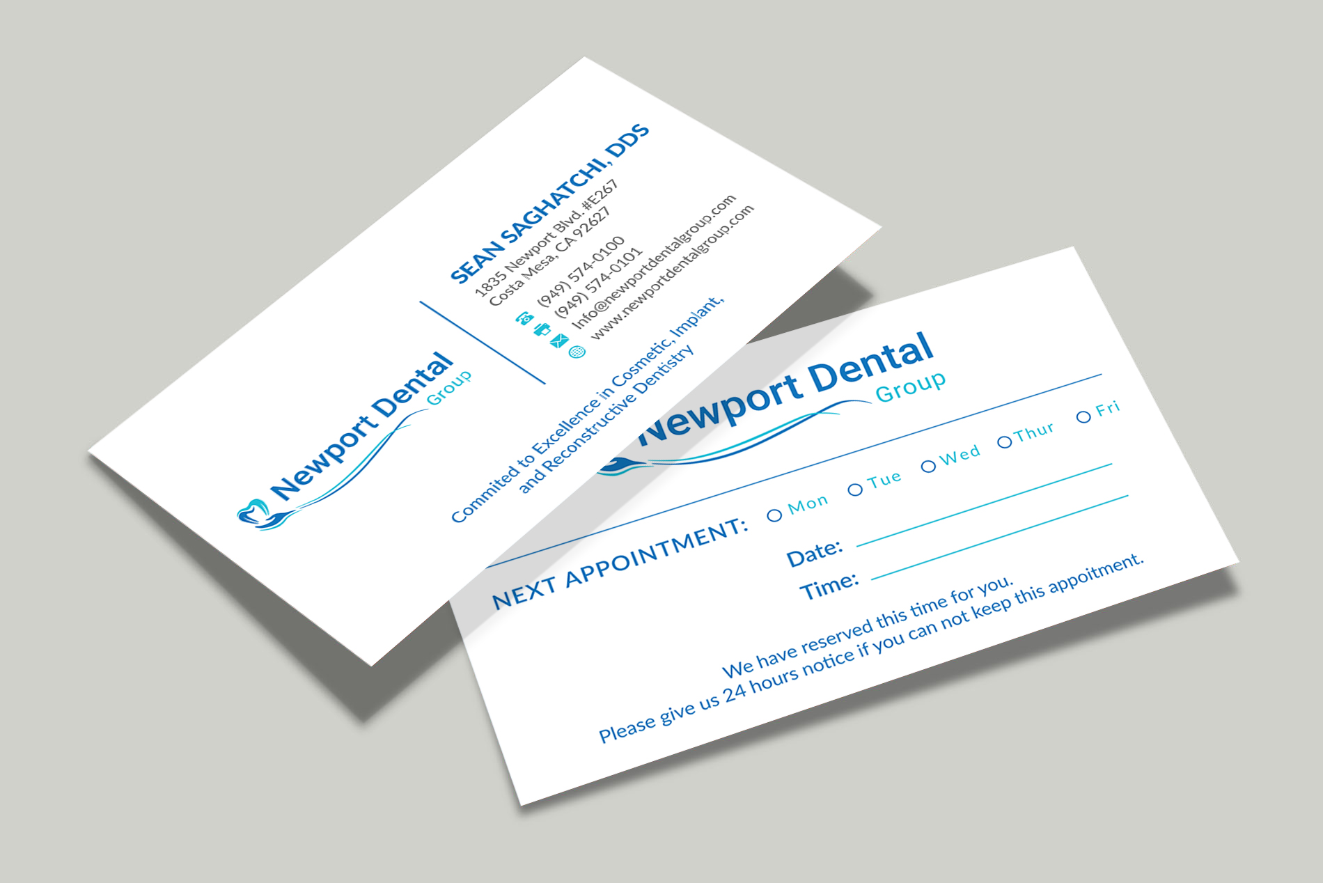 Business Card Design by Musa. A for Newport Dental Group | Design #24695309