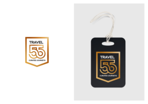 Travel55   (with bi-line of)   '..... curated journeys' | Design de Logo par The Marble Peach