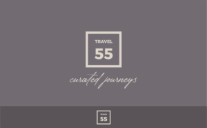 Travel55   (with bi-line of)   '..... curated journeys' | Design de Logo par The Seventh Key Magic