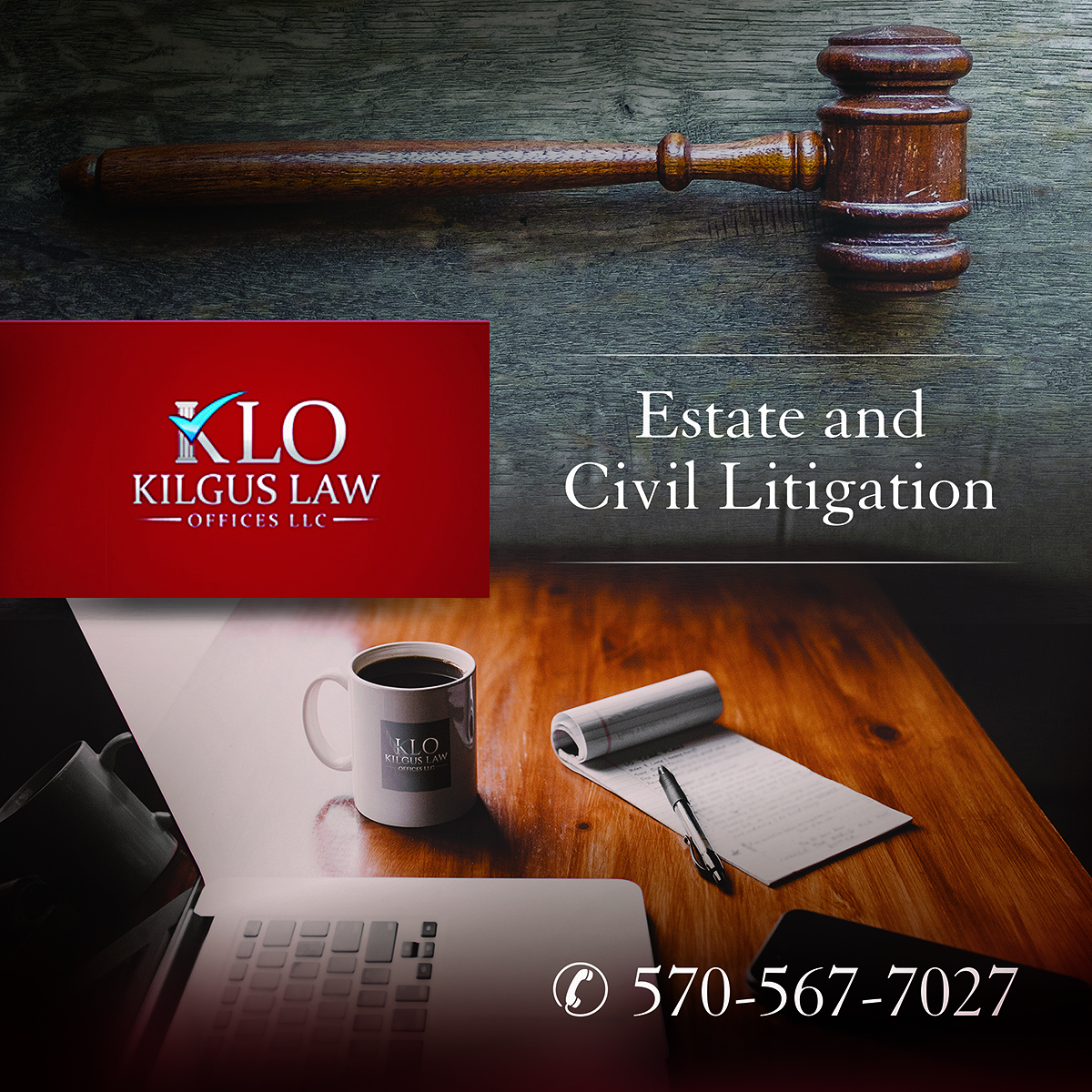 Diseño Publicitario por see why para Kilgus Law Offices LLC | Diseño #24731267