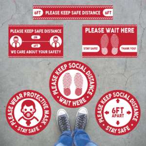 Design signage labels for Social distancing | Diseño de Sticker por umesh mahale