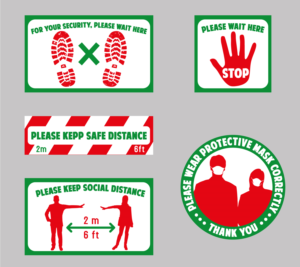 Design signage labels for Social distancing | Diseño de Sticker por Al Pech