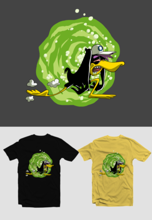 Cartoonish Depressed Duck is a character in the style of rick and morty.. he’s had it rough lately  | Grafik-Design von Tomi Ax