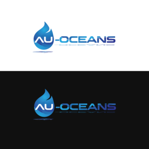 AU-OCEANS .... I want letters incorporated inside a water droplet and maybe an ocean logo below the droplet ... ideas attached | Logo Design by IdentsArt