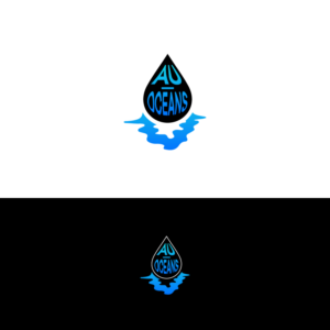 AU-OCEANS .... I want letters incorporated inside a water droplet and maybe an ocean logo below the droplet ... ideas attached | Logo Design by Gisella Guzmán