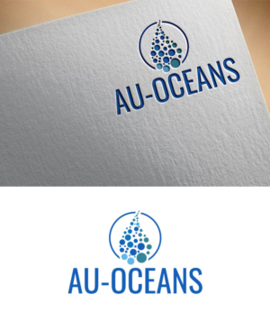 AU-OCEANS .... I want letters incorporated inside a water droplet and maybe an ocean logo below the droplet ... ideas attached | Logo Design by Aliqa Design