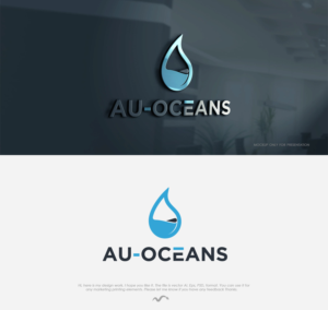 AU-OCEANS .... I want letters incorporated inside a water droplet and maybe an ocean logo below the droplet ... ideas attached | Design de Logo par Mono.co