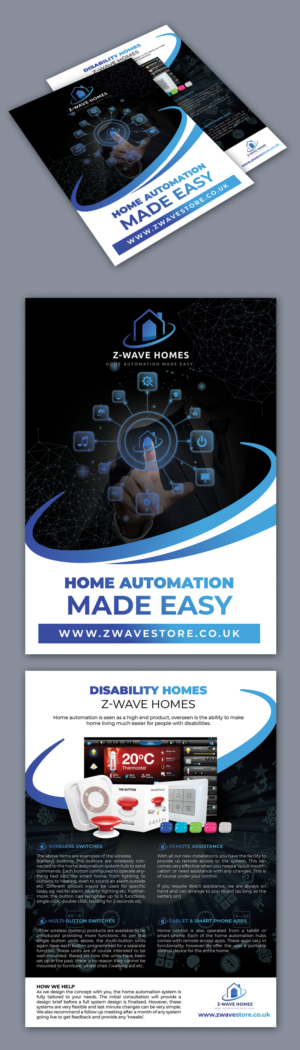 Z-wave Homes 1st Flyer promoting new business for home automation* | Flyer-Design von BLUE WINGS