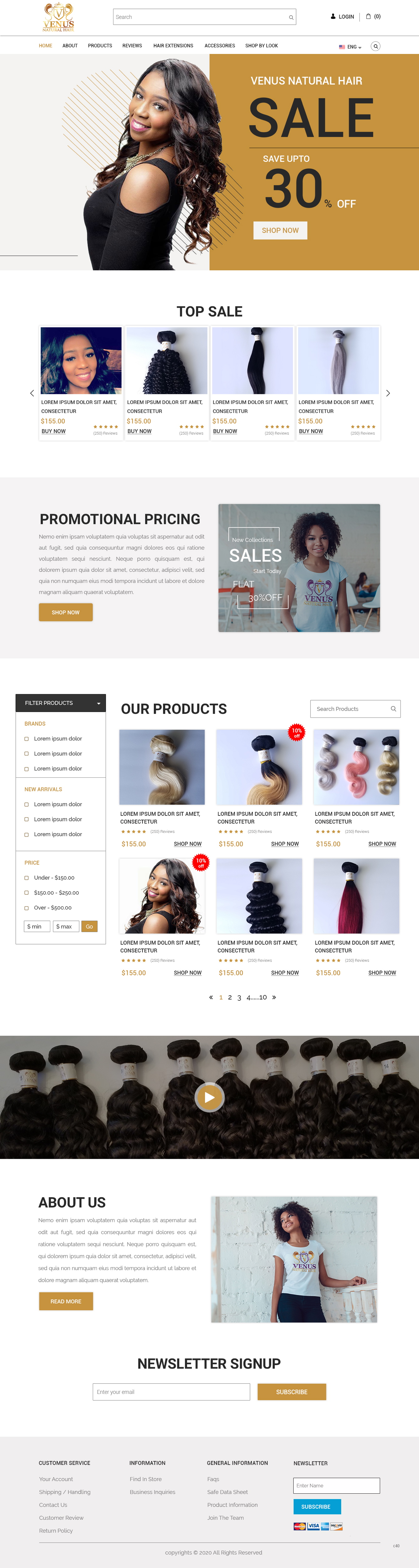 Web Design by pb for Venus Natural Hair | Design #24729988