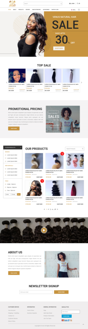 Web Design by pb for Venus Natural Hair | Design: #24729988