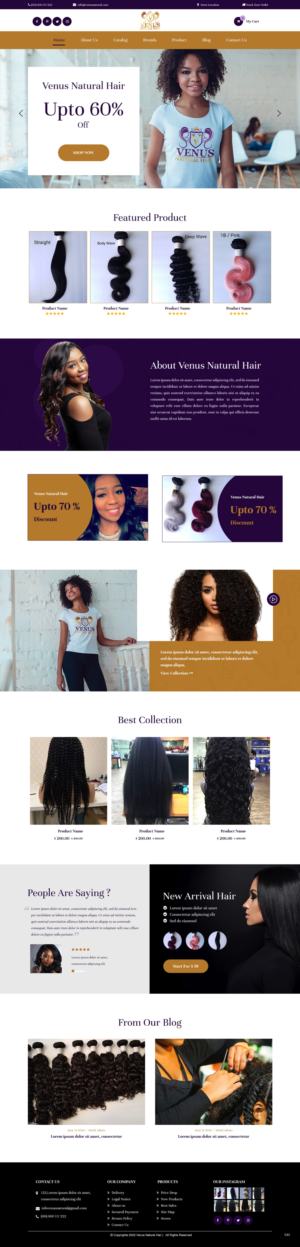 Web Design by pb for Venus Natural Hair | Design: #24729990
