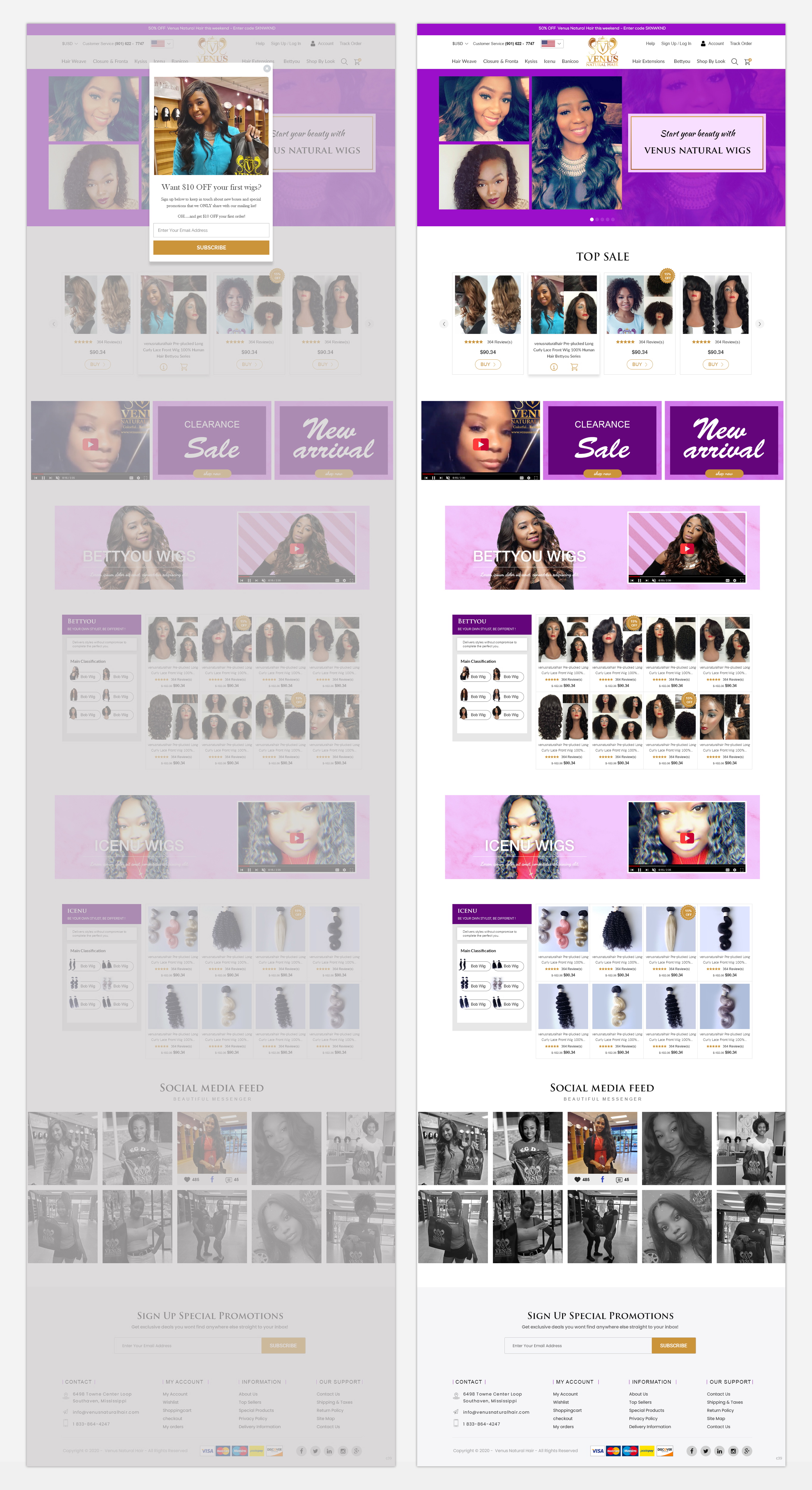Web Design by pb for Venus Natural Hair | Design #24729991