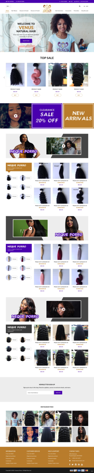 Web Design by pb for Venus Natural Hair | Design: #24729996
