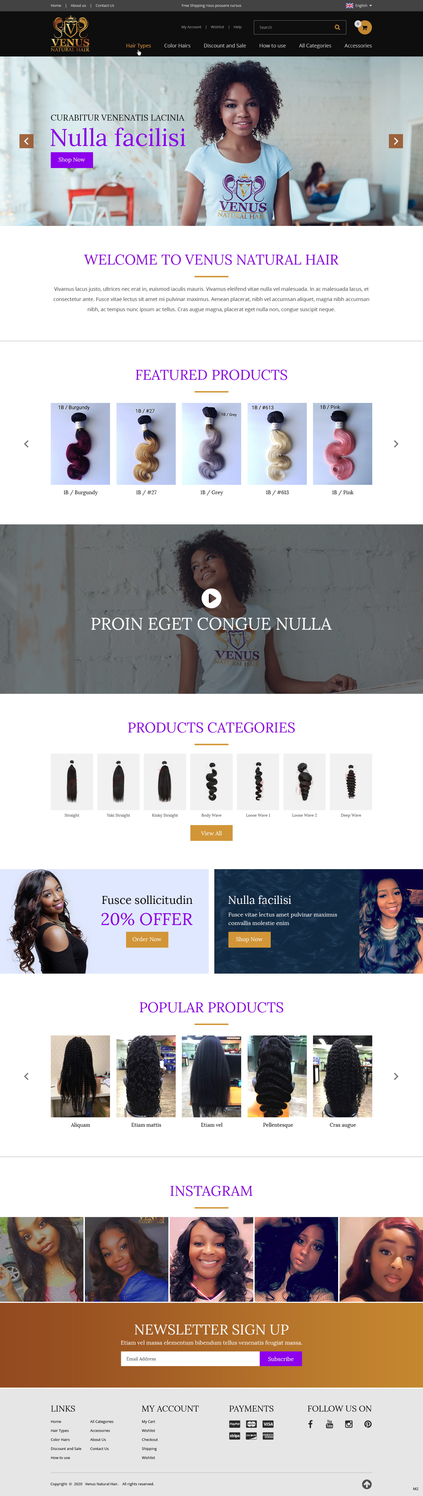 Web Design by pb for Venus Natural Hair | Design #24729998