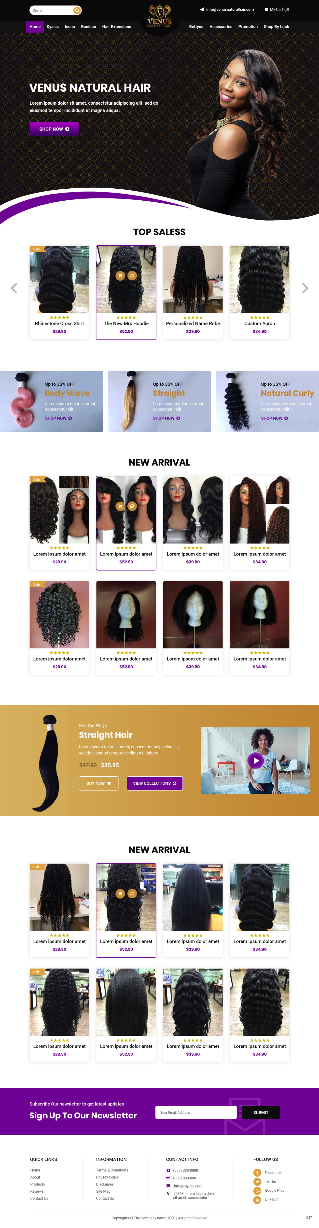 Web Design by pb for Venus Natural Hair | Design #24738806