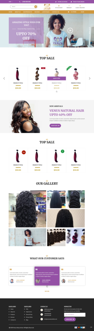 Web Design by pb for Venus Natural Hair | Design: #24738815
