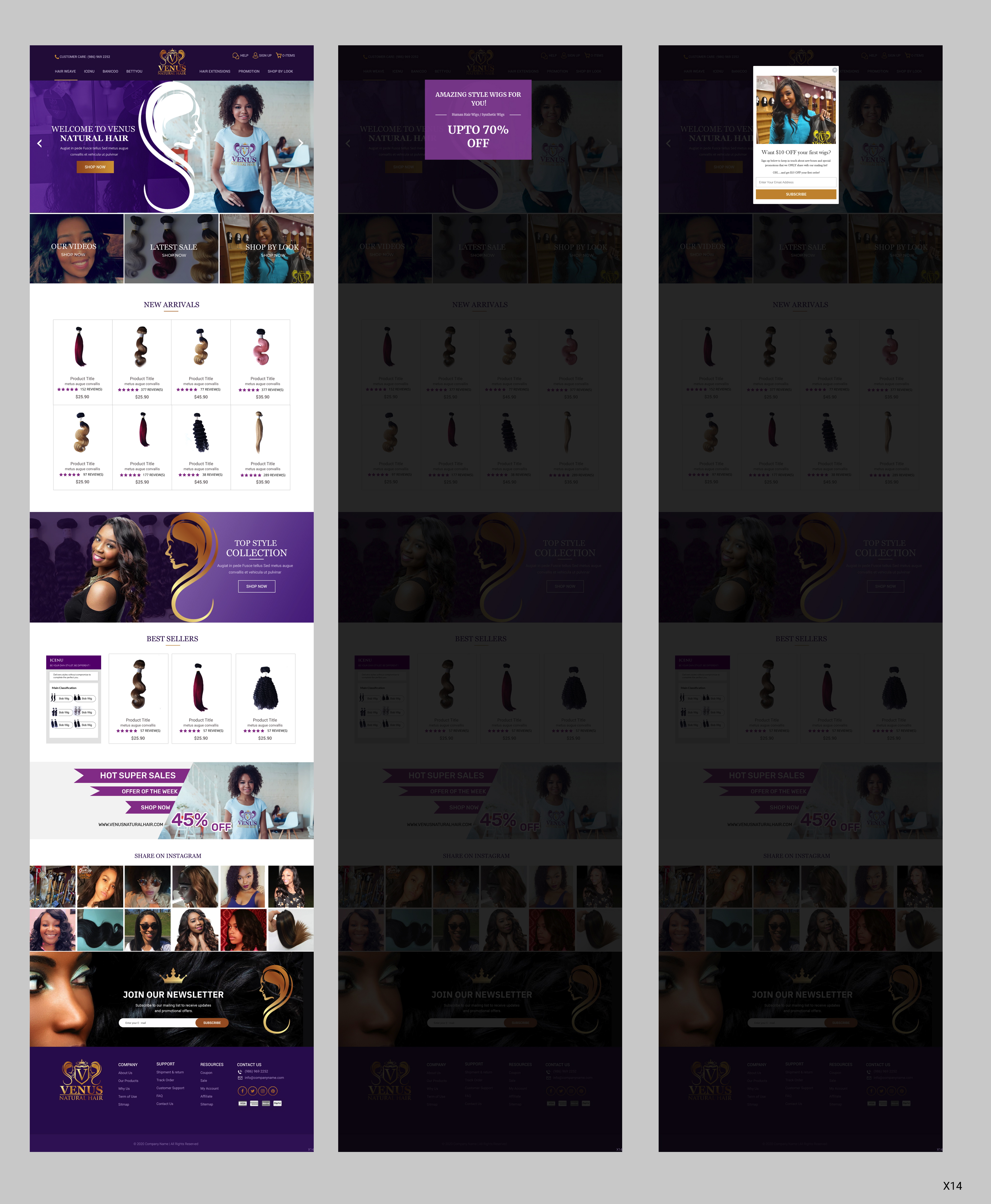Web Design by pb for Venus Natural Hair | Design: #24765911