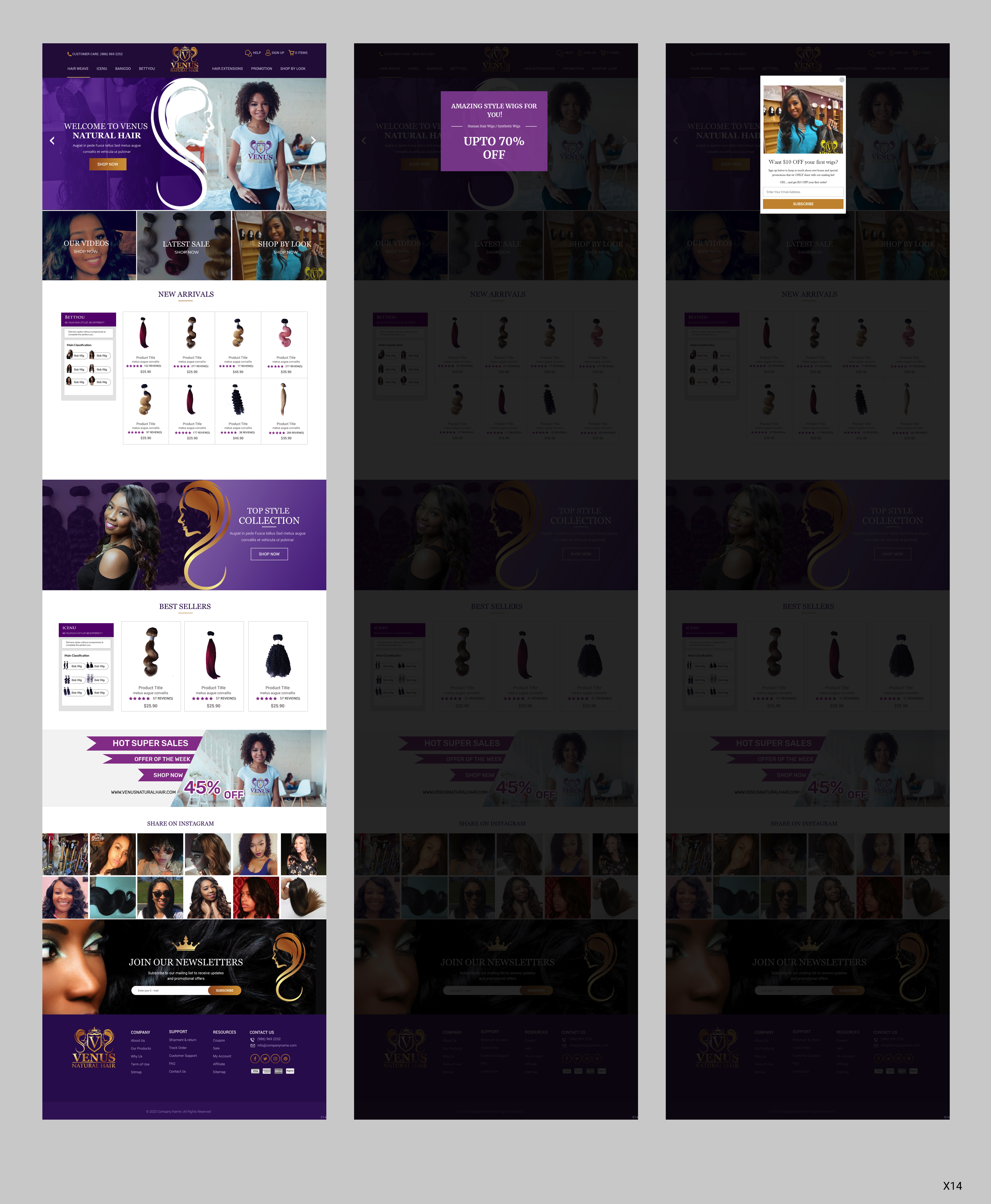 Web Design by pb for Venus Natural Hair | Design #24781581
