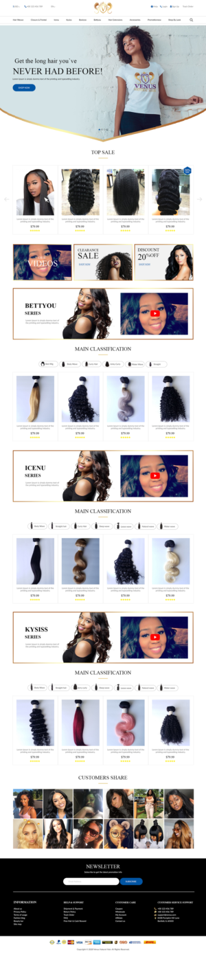 Hair Extension Website for my business store. | Diseño Web por bdesigner9