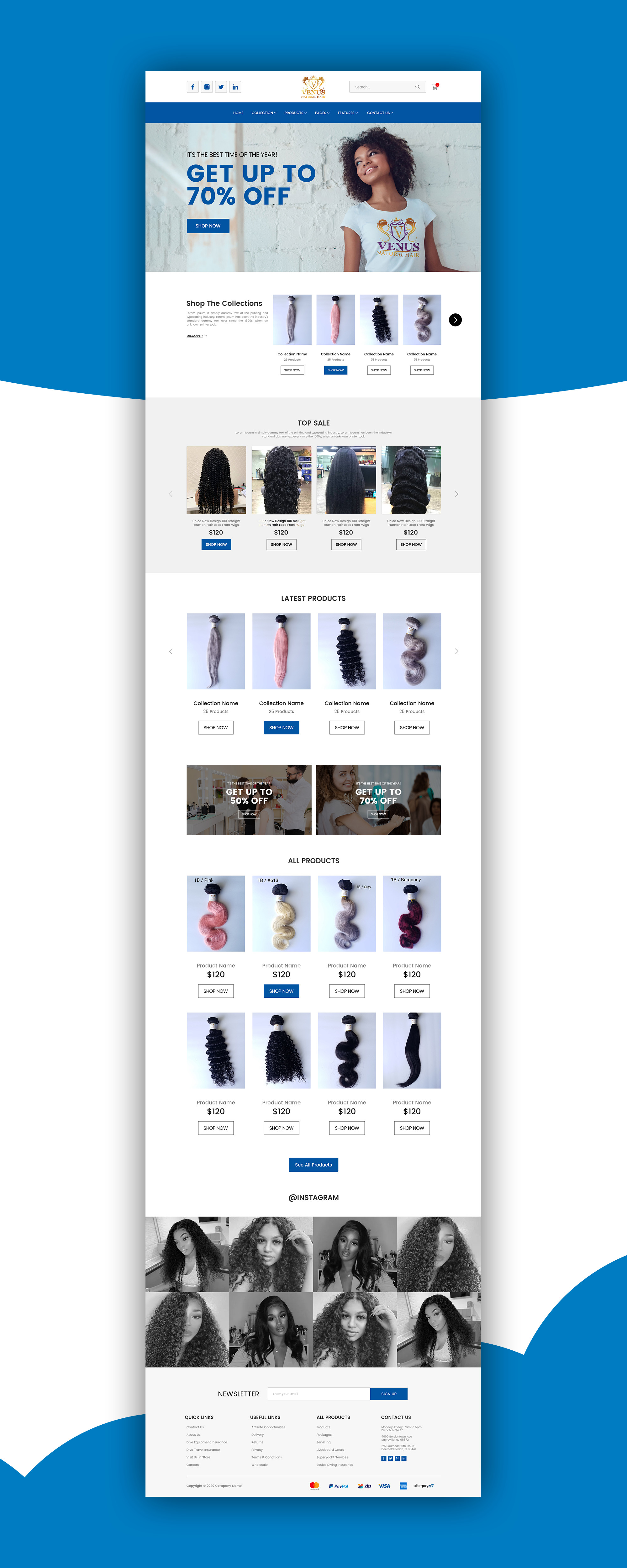 Web Design by Samahir Sharif for Venus Natural Hair | Design #24731166