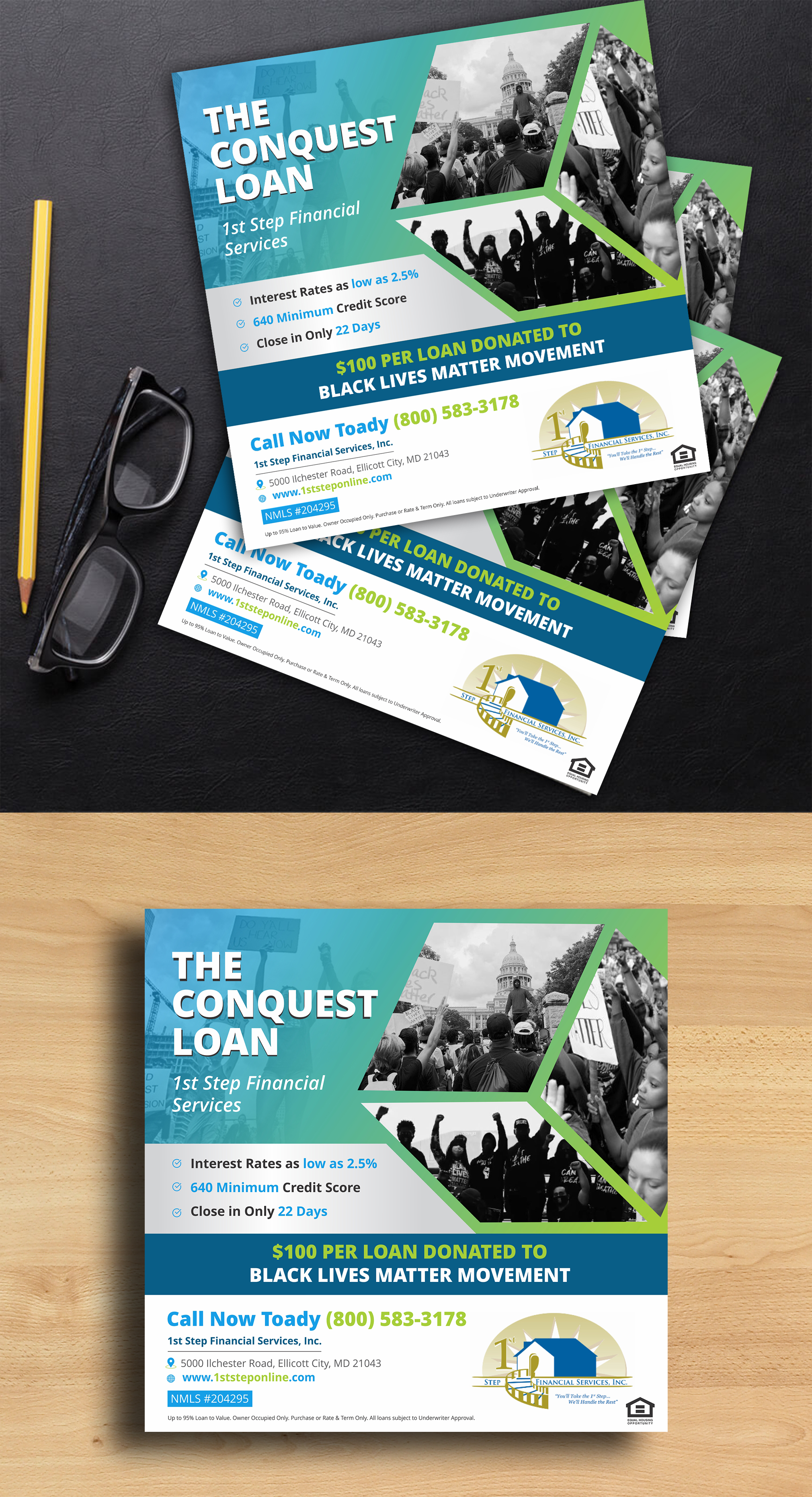 Flyer-Design von ecorokerz für 1st Step Financial Services, Inc. | Design #24716342