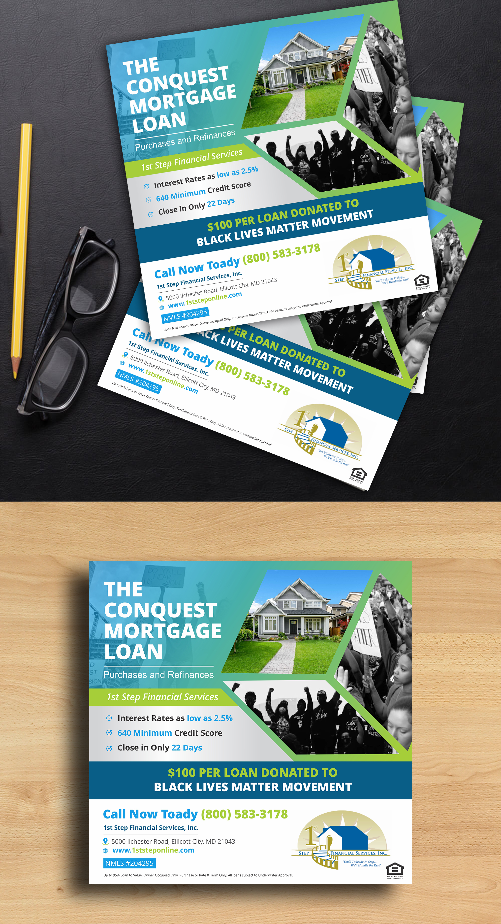 Flyer-Design von ecorokerz für 1st Step Financial Services, Inc. | Design #24785156