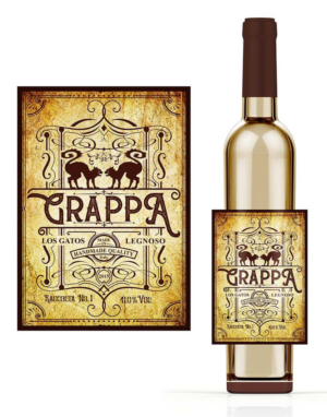 Design for schnapps bottle label 