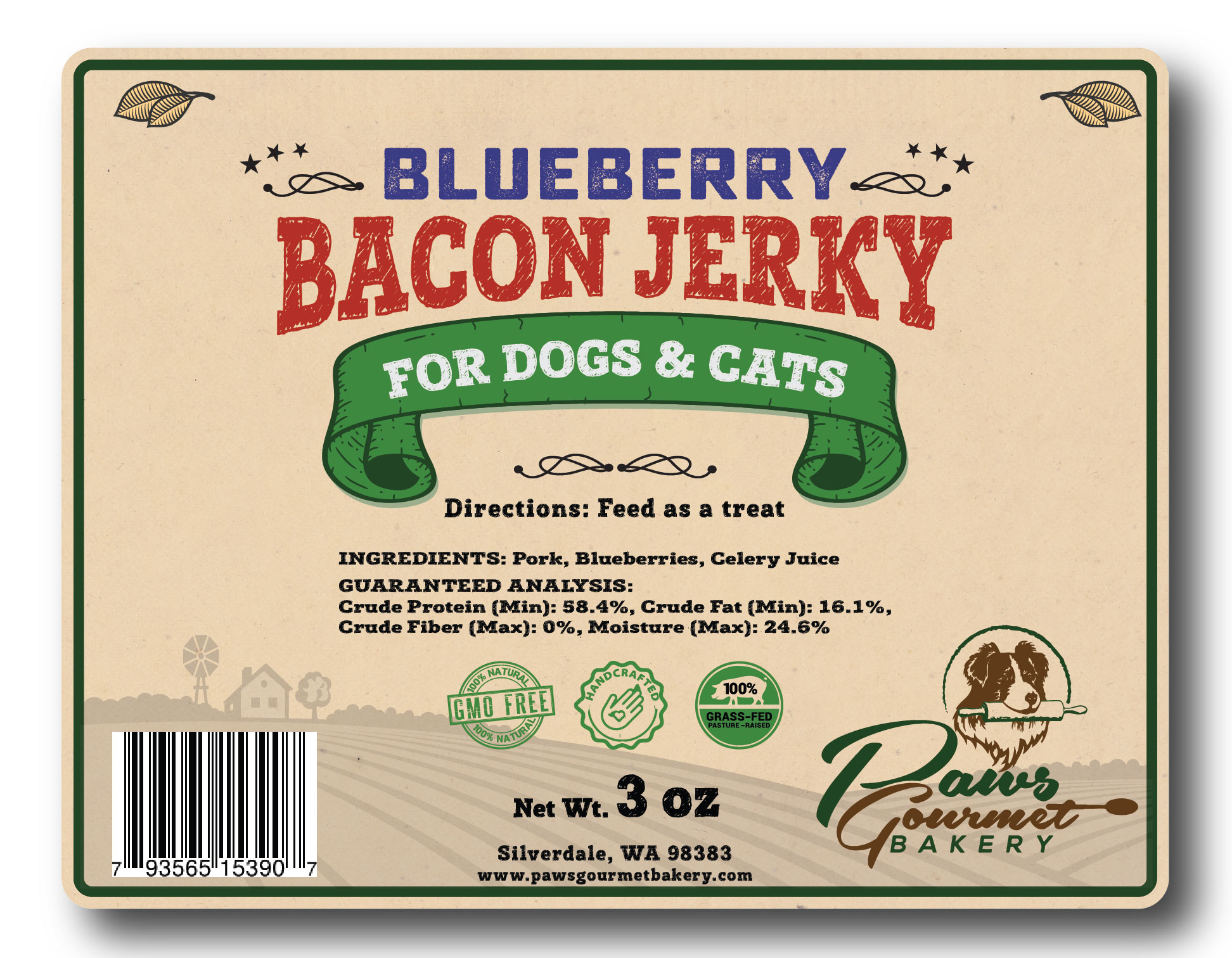 Label Design by ronin71 for Paws Gourmet Bakery | Design #24741174
