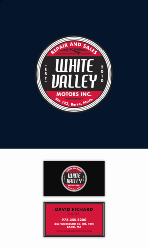 White Valley Motors Inc., Rte 122, Barre, Mass. | Logo Design by Filo F