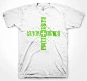 Unisex T-shirts logo with the them of radiating positivity* | T-shirt Design by badpixelarts