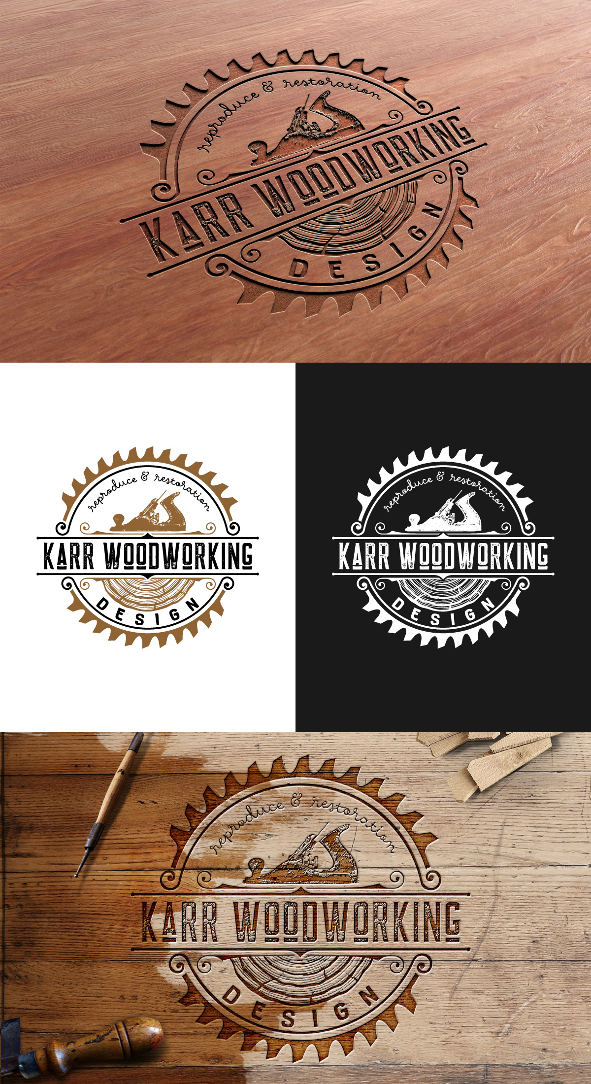 Logo Design by H-H Arts for Karr Woodworking Design  | Design #24747151