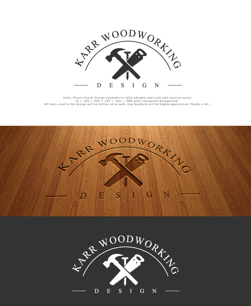 Diseño de Logo por vector_Power Design para Karr Woodworking Design  | Diseño: #24749790