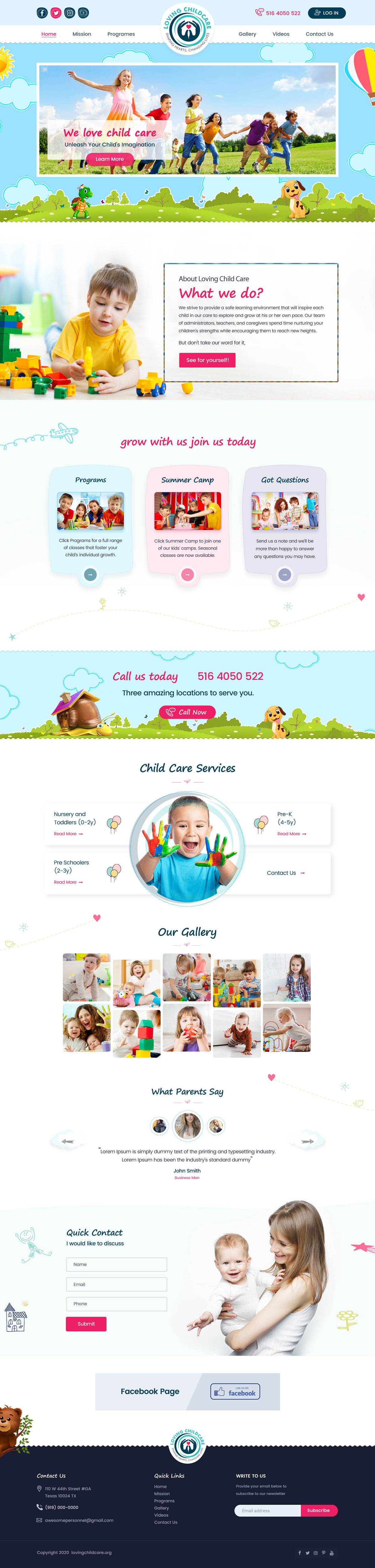 Diseño Web por Shijo John para Loving Childcare | Diseño #24737314