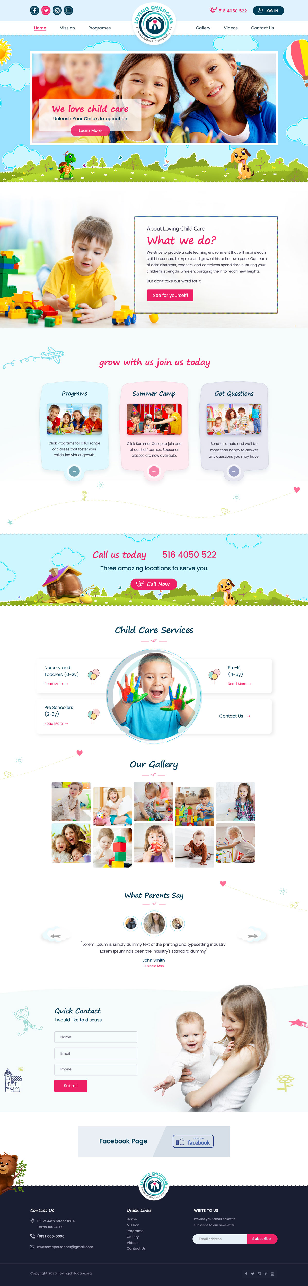 Web Design by Shijo John for Loving Childcare | Design #24737323